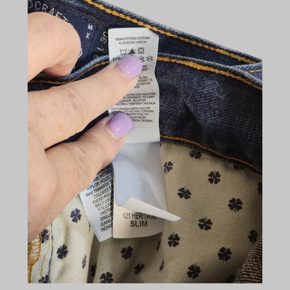 Lucky Brand 121 Heritage Slim Jeans W38 L30 Vintage Wash Workwear - Picture 8 of 9